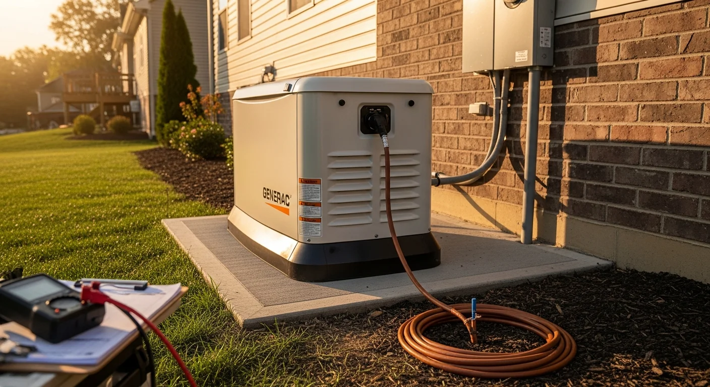 Generac backup generator installed outside home