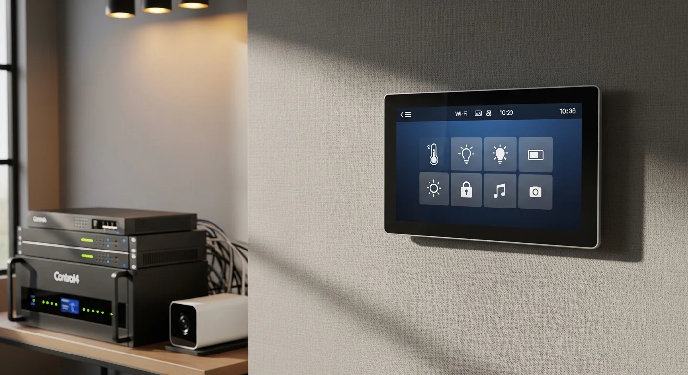 Smart home control panel and security camera installation