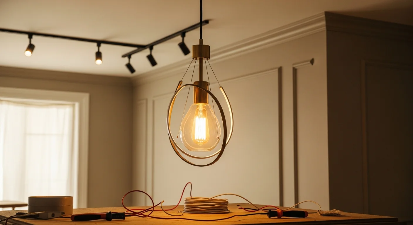 Professional lighting fixture installation in residential home